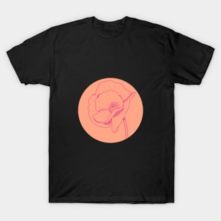 Poppy Pop Art (Peach and Pink) T-Shirt